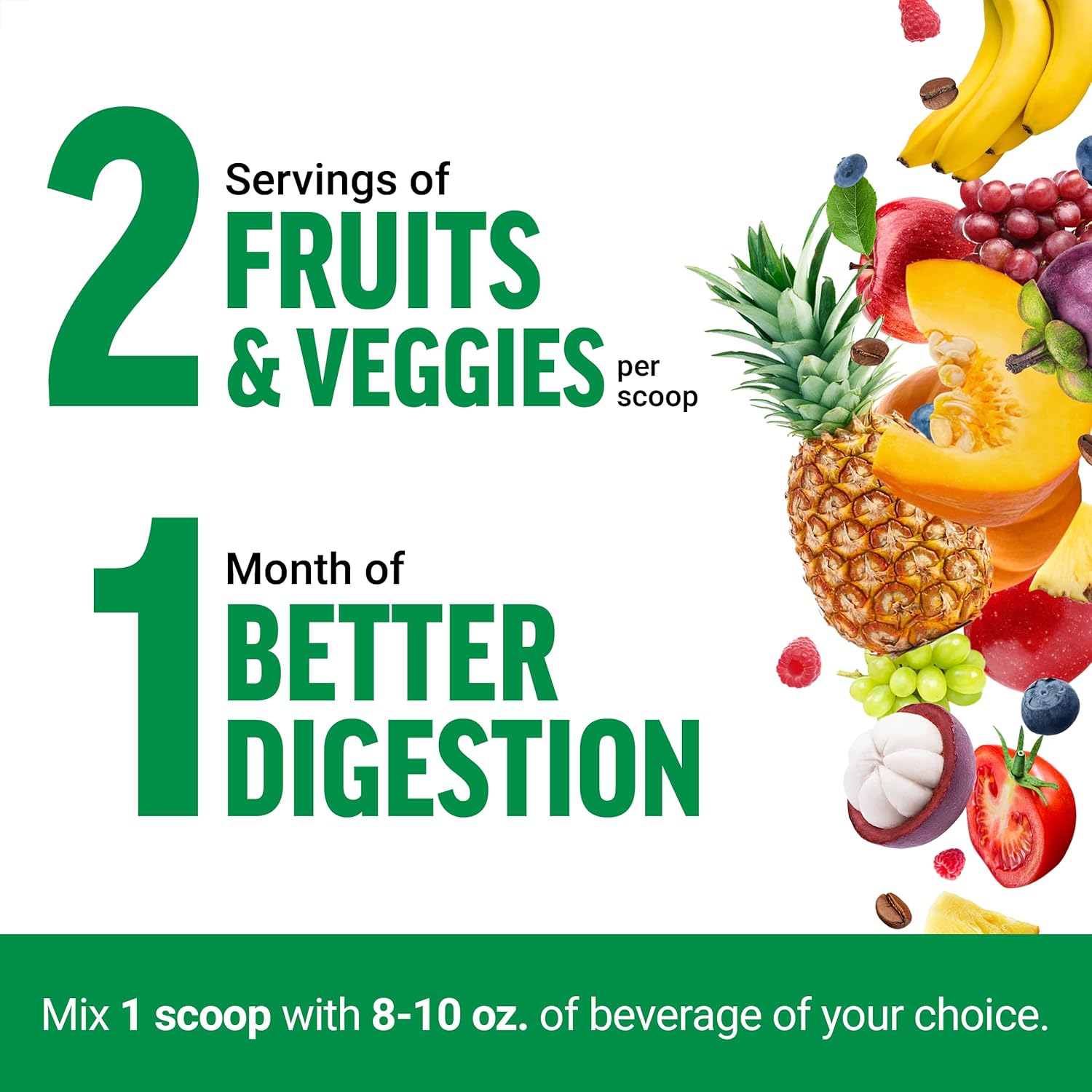 3-Pack Force Factor Smarter Greens Superfoods Powder - Supports Digestion, Immunity, Energy - Probiotics, Enzymes, Antioxidants, Fiber - 90 Servings