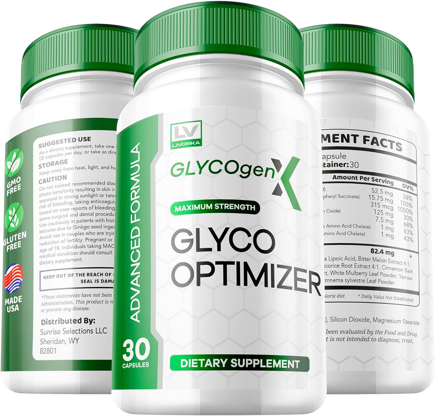 3 Pack Glycogen X Optimizer Supplement - 600MG, 90 Capsules - Supports Glycogen Production and Energy Levels