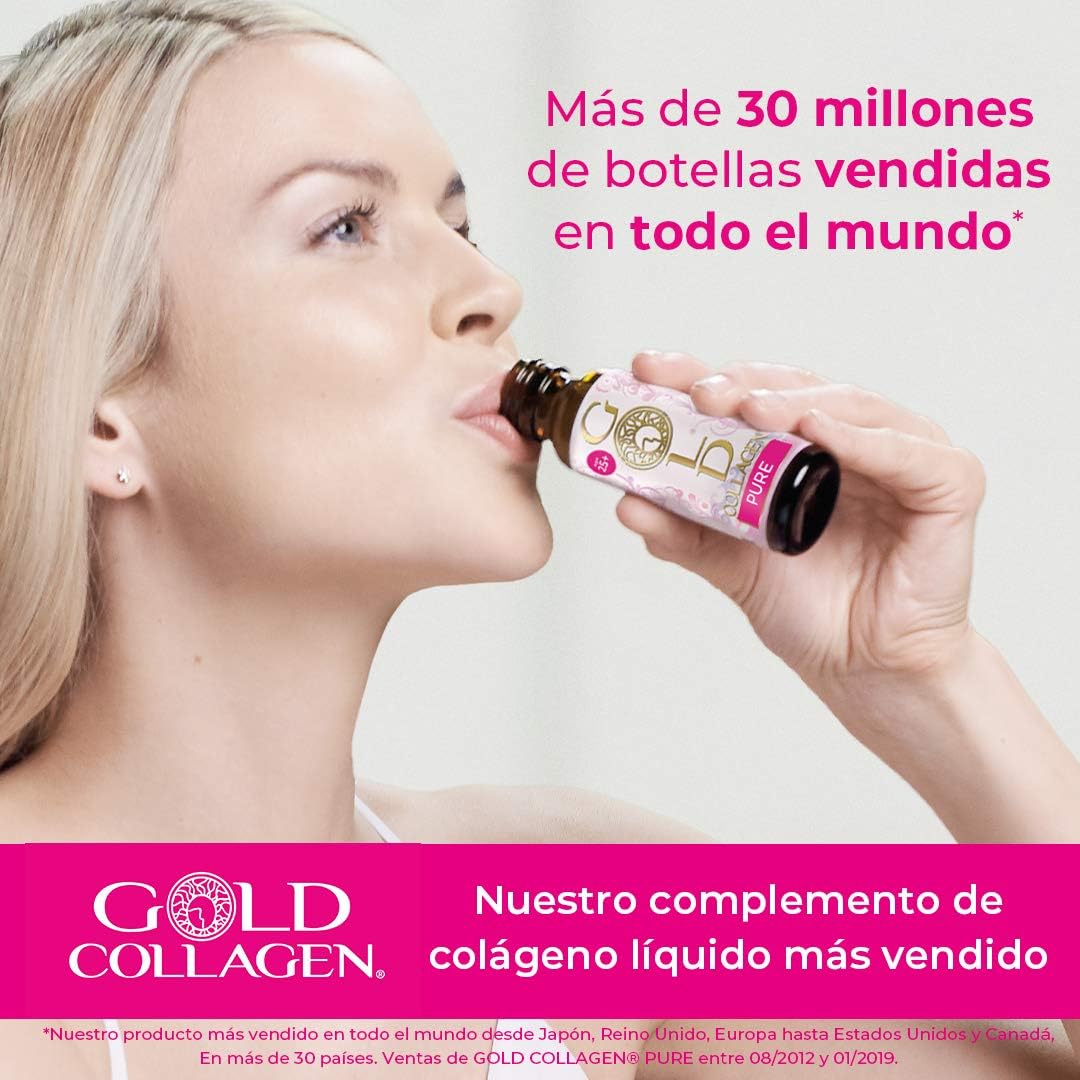 3 Pack Gold Collagen Pure Supplements with Biotin, Hyaluronic Acid, and Vitamin C for Hair, Skin, and Nails - Anti-Wrinkle Immune System Booster for Men and Women