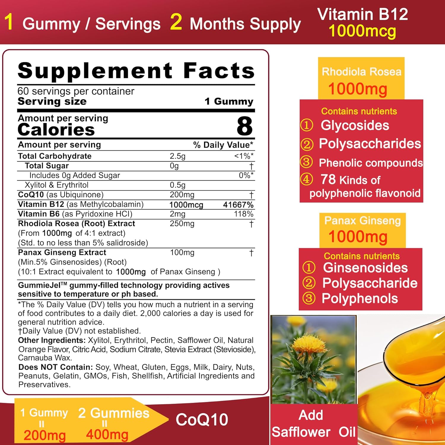 3-Pack Heart Health Gummies with Potassium, Magnesium, and CoQ10