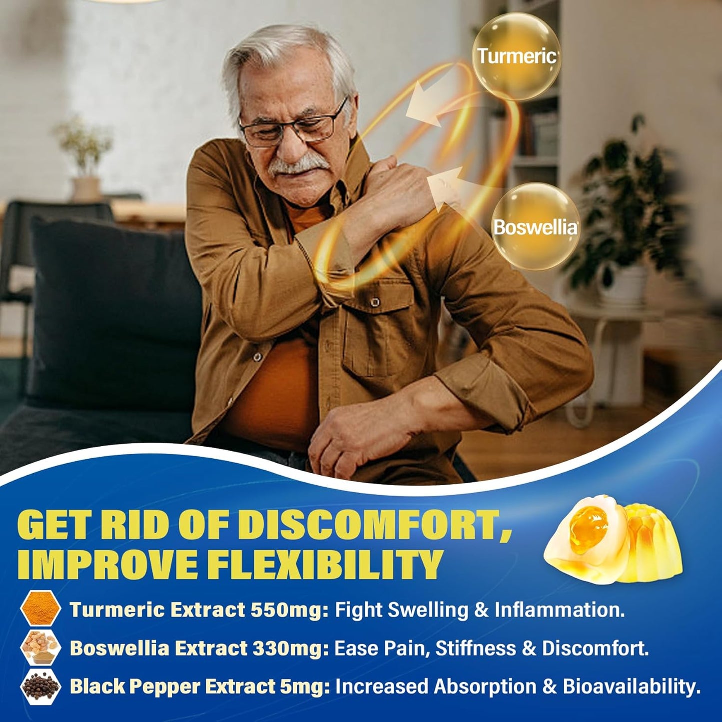 3-Pack Immune Support Gummies with Vitamin ADK, B12, and Glucosamine