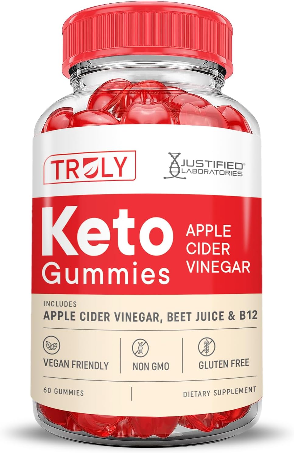 3-Pack Keto ACV Gummies with Pomegranate Beet Juice Powder - 1000MG Apple Cider Vinegar Gummies - Vegan Non GMO, B12 - 180 Count