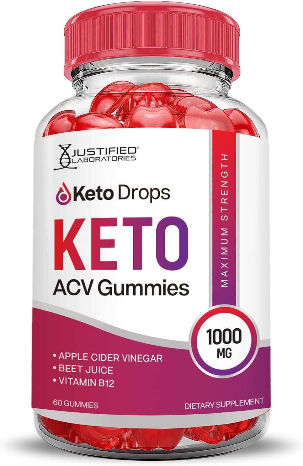 3 Pack Keto Drops Keto ACV Gummies - 1000MG Advanced Formula with Pomegranate Beet Juice Powder - B12 Vegan Non GMO 180 Gummys