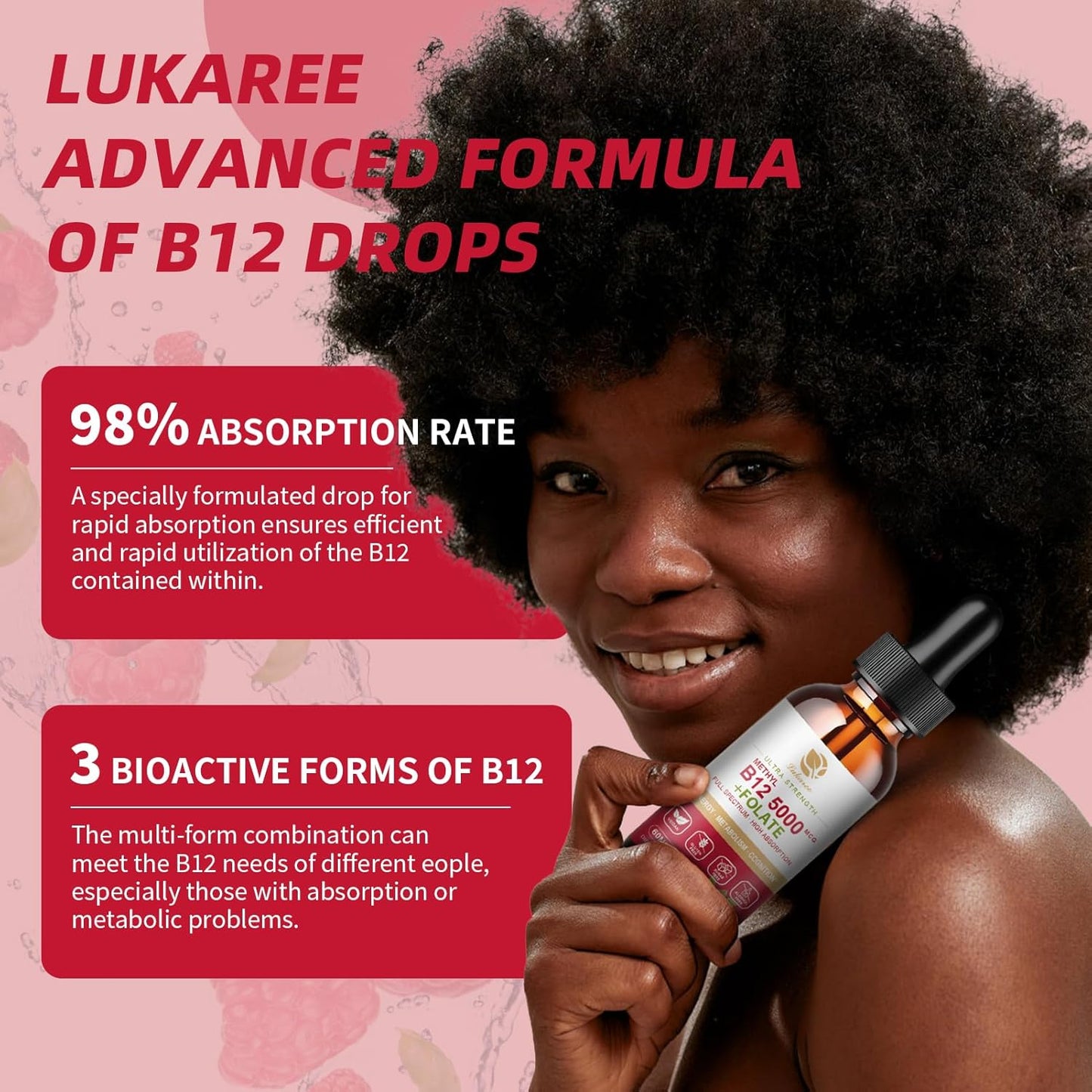 3-Pack Lukaree Liver Cleanse Detox Gummies & Vitamin B12 Sublingual Drops for Repair