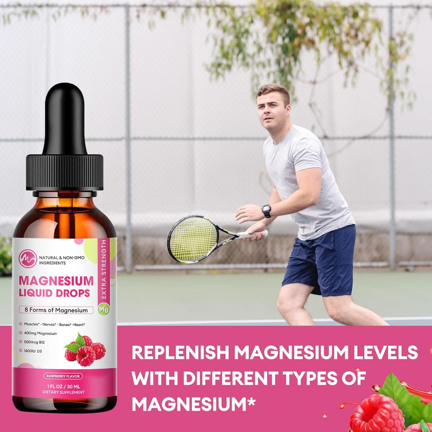 3 Pack Magnesium Liquid Drops - 8 in 1 Complex Supplement for Brain, Sleep, Nerve, Muscle, Bone, Cramps, Heart - Non-GMO & Gluten-Free
