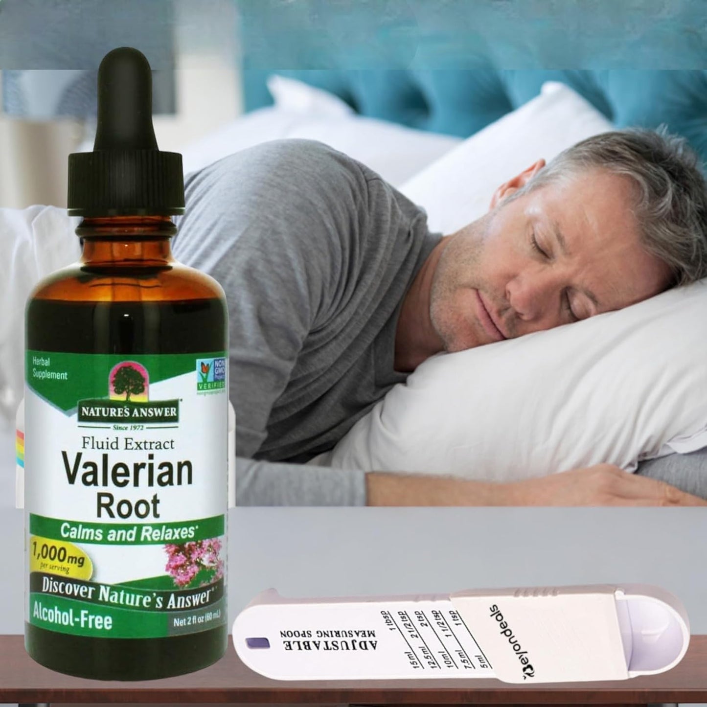 3-Pack moofin Valerian Root Alcohol-Free Extract Supplement with Measuring Spoon - 1000mg Stress and Relaxation Support Formula, Gluten-Free
