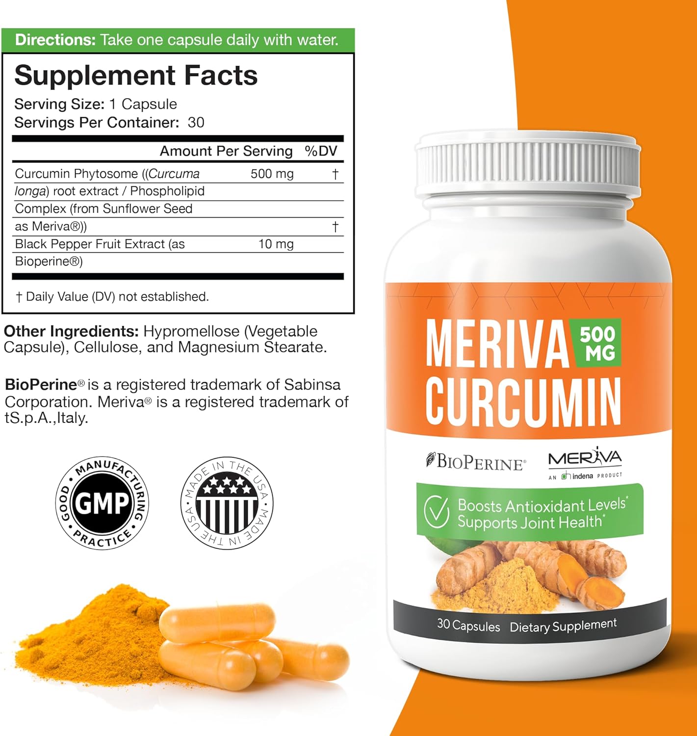 3 Pack Nerve Renew Meriva Curcumin 500mg with Bioperine Antioxidant Nerve Support Supplement Boost