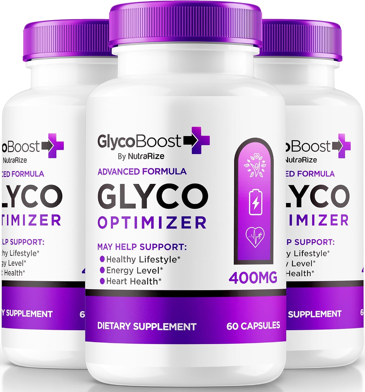 3 Pack NutraRize GlycoBoost Capsules - Natural Blood Support Formula for Healthy Levels, Blood Vessel Cleaner & Optimizer - 180 Capsules