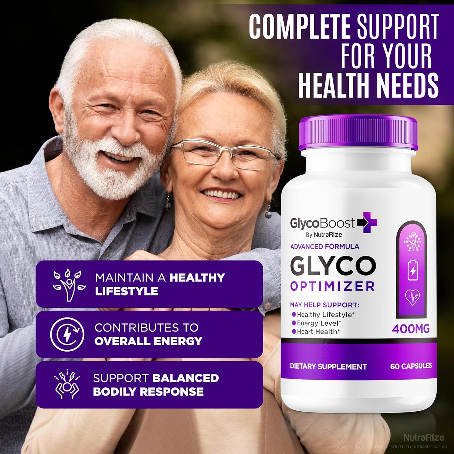 3 Pack NutraRize GlycoBoost Capsules - Natural Blood Support Formula for Healthy Levels, Blood Vessel Cleaner & Optimizer - 180 Capsules