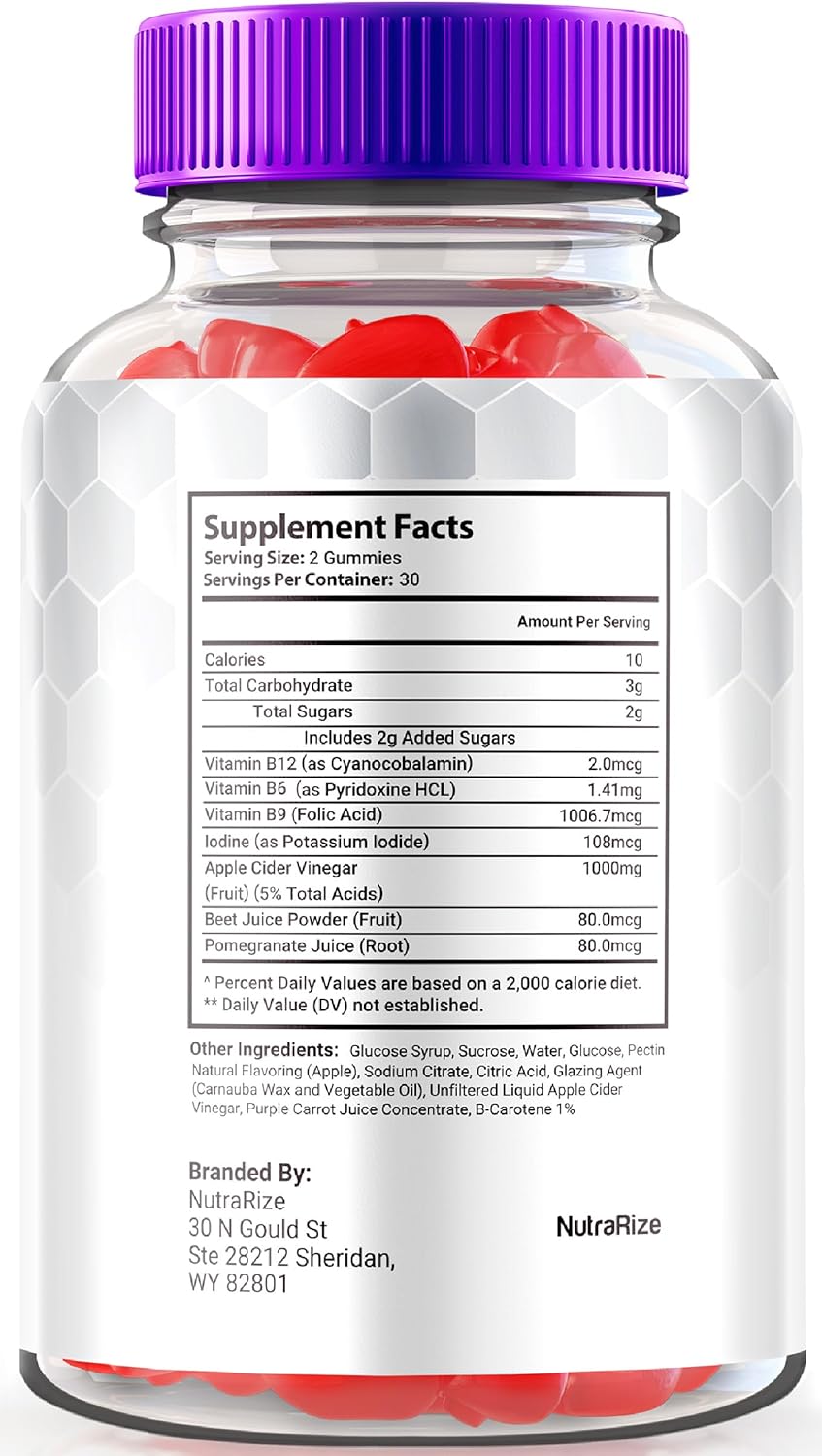 3 Pack NutraRize Turbo Ripped Keto ACV Gummies - Official Weight Loss Gummies with Apple Cider Vinegar 1000MG - Premium All Natural Formula - 180 Gummies