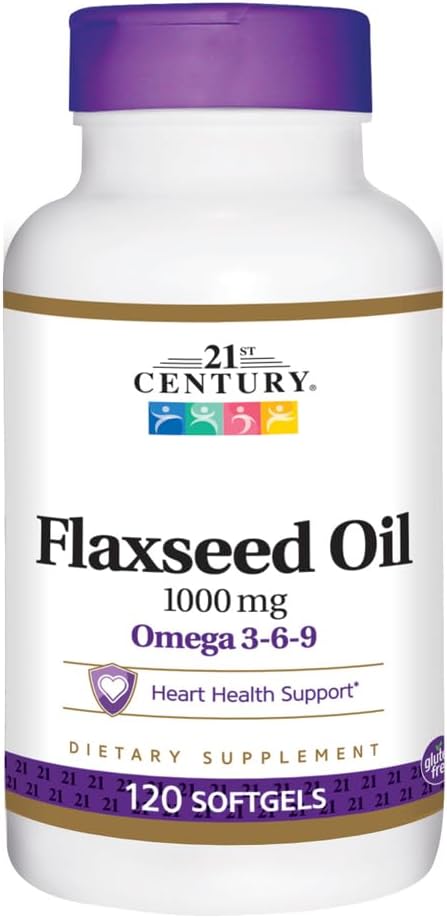 3 Pack of 21st Century Flaxseed Oil 1000mg Softgels - 120 Count per Bottle