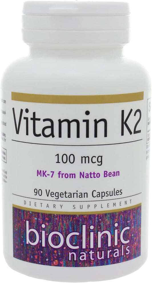 3 Pack of Bioclinic Naturals Vitamin K2 100mcg Capsules - 90 Count