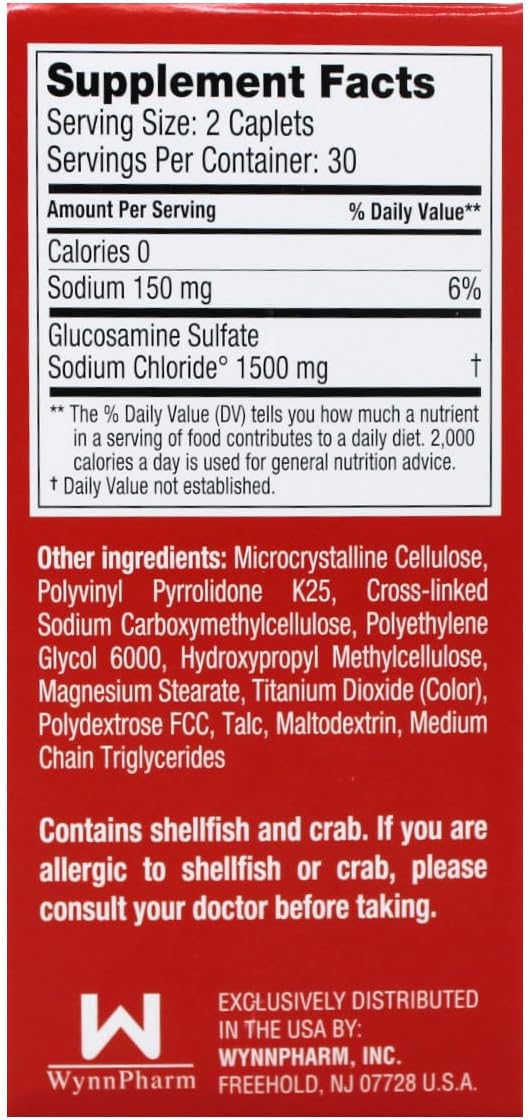 3 Pack of DONA Crystalline Glucosamine Sulfate Caplets for Joint Health - 180 Capsules Total