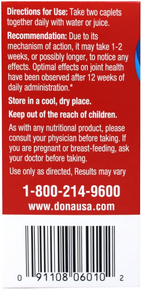 3 Pack of DONA Crystalline Glucosamine Sulfate Caplets for Joint Health - 180 Capsules Total