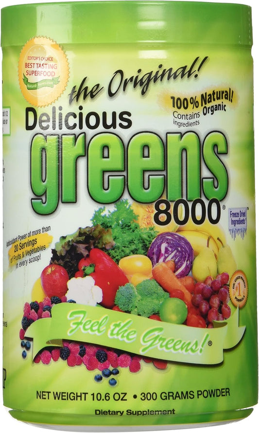 3 Pack of Greens World Delicious Greens 8000 Powder (10.6 oz) - Get Your Daily Dose of Greens with This Bundle