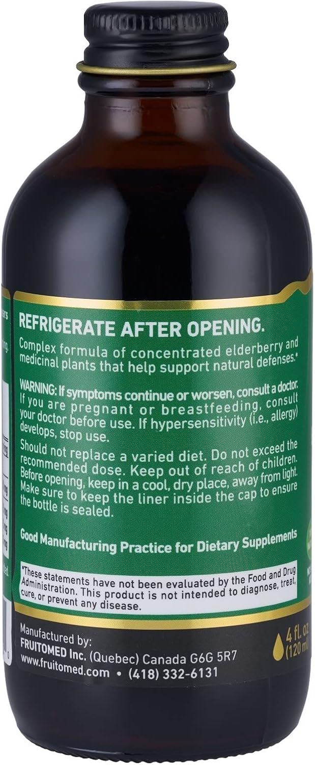 3-Pack of Immunia Elderberry Syrup with Elderflower, Thyme, Peppermint - Immune System Support, No Added Sugar, 24-Day Supply/Bottle