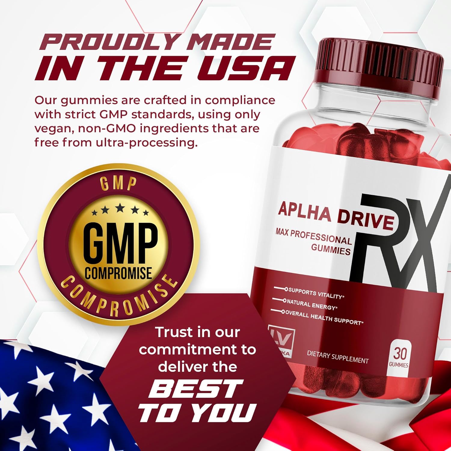 3 Pack of LIVORKA Alpha DriveRX Gummies - 90 Gummies for 3 Months, Advanced Formula