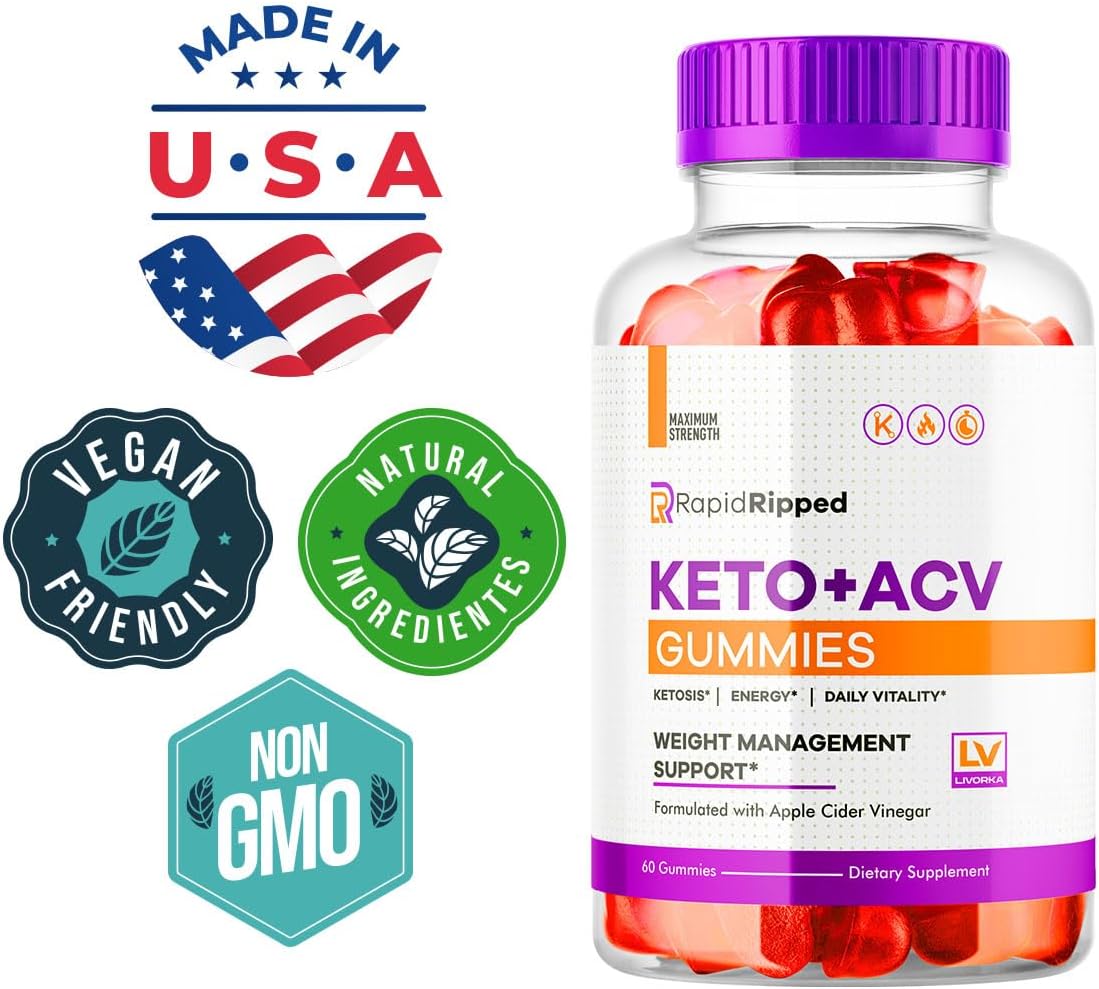 3 Pack of LIVORKA Rapid Ripped Keto ACV Gummies - 180 Gummies for 3 Months of Ripped Keto Support