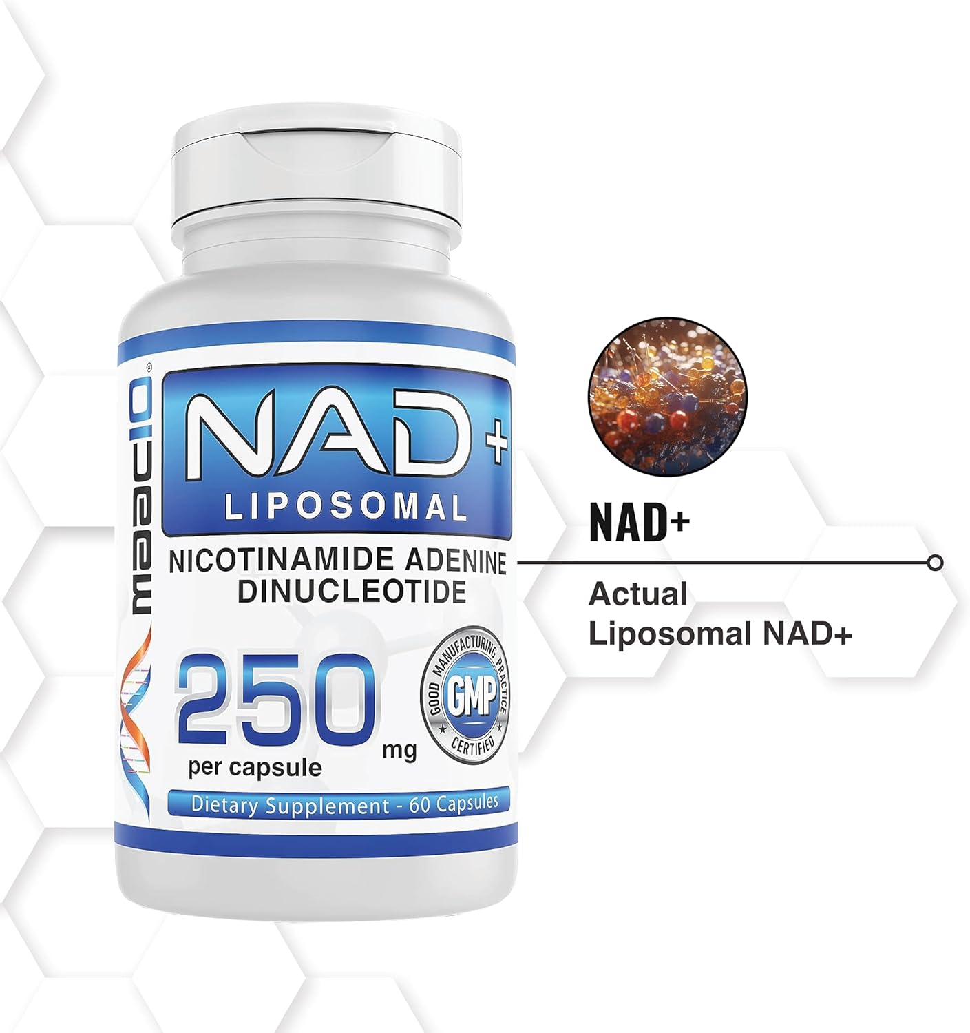 3 Pack of MAAC10 Liposomal NAD+ Capsules for Increased Energy and Fatigue Support - 180 Capsules x 250mg, Non-GMO, Gluten Free, Vegan