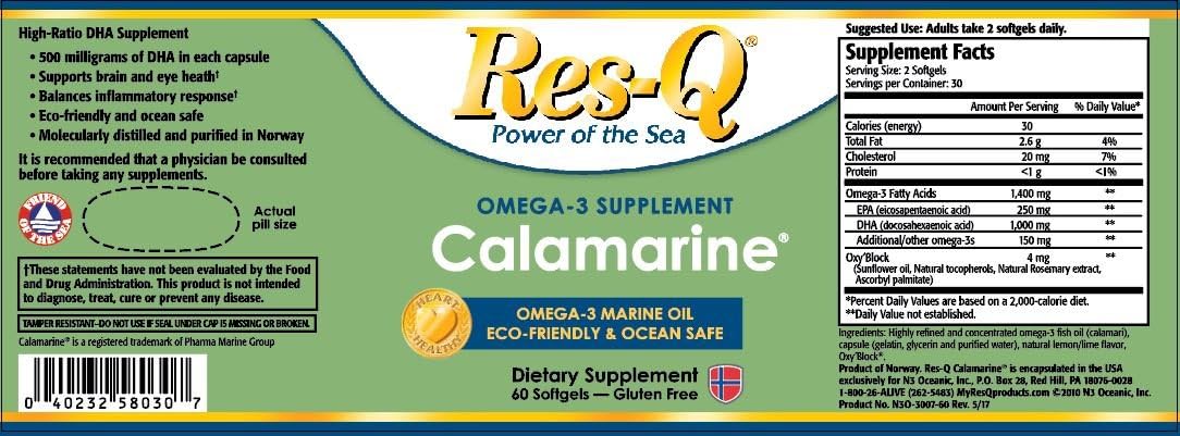 3-Pack of Res-Q Calamarine DHA Omega-3 Fish Oil Capsules