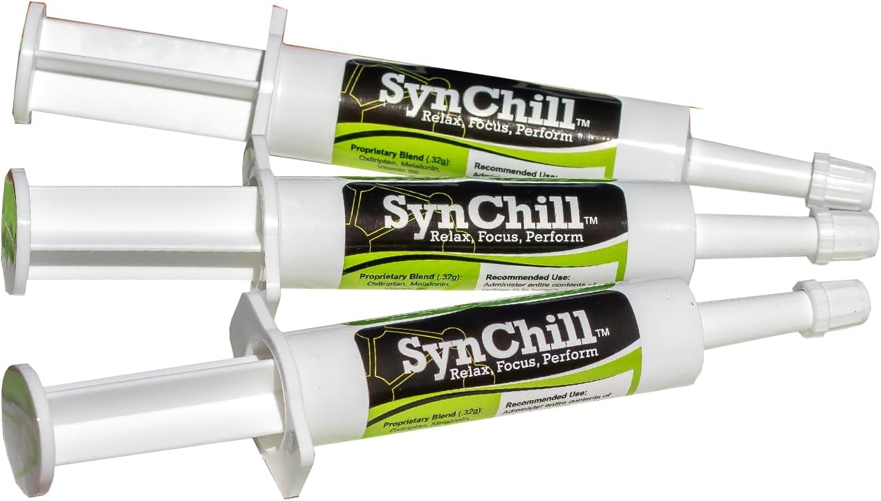 3-Pack of SynNutra Equine SynChill Oral Horse Calming Gel - Natural Supplement for Focus & Performance, Olympic Approved
