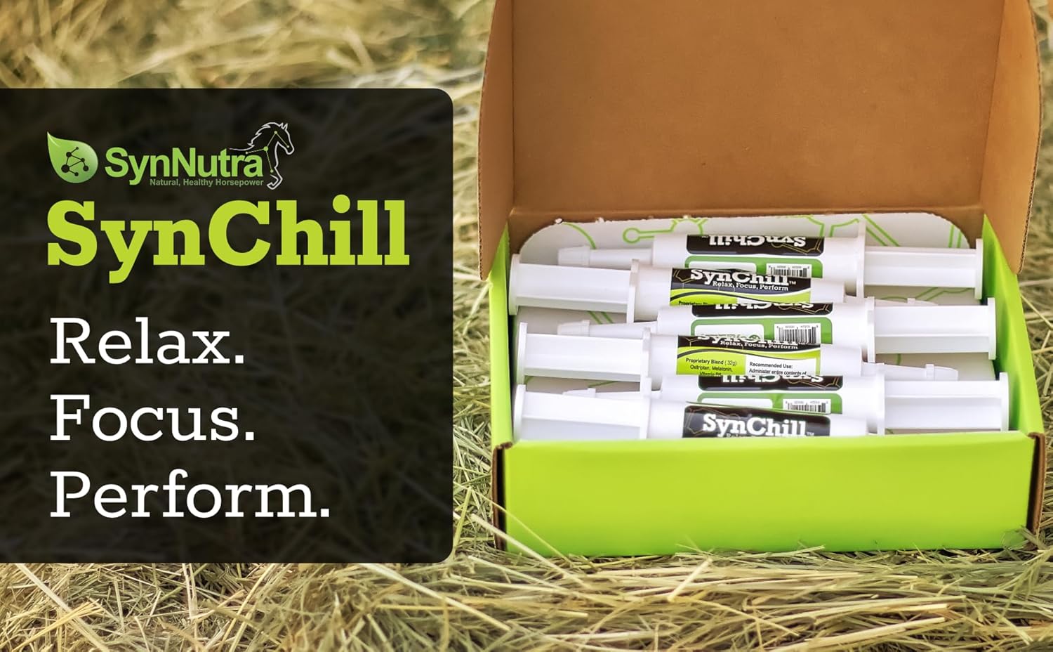 3-Pack of SynNutra Equine SynChill Oral Horse Calming Gel - Natural Supplement for Focus & Performance, Olympic Approved