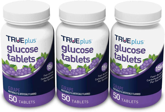 3 Pack of TRUEplus® Grape Flavor Glucose Tablets - 50ct Bottle