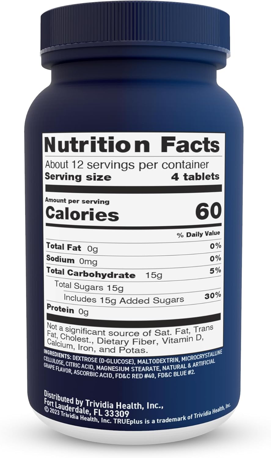 3 Pack of TRUEplus® Grape Flavor Glucose Tablets - 50ct Bottle