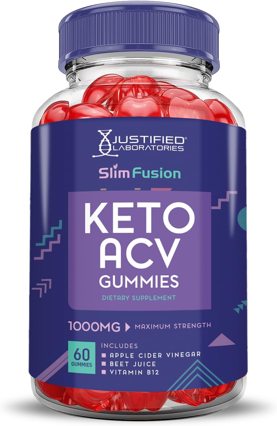 3-Pack Slim Fusion Keto ACV Gummies - Advanced 1000MG Formula with Pomegranate Beet Juice Powder - B12 Vegan Non GMO - 180 Gummies