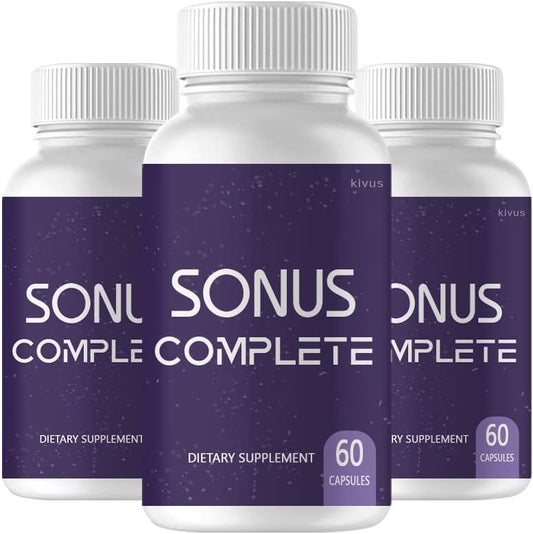 3 Pack Sonus Complete Tinnitus Support Supplement (180 Capsules) - Natural Relief for Tinnitus Symptoms