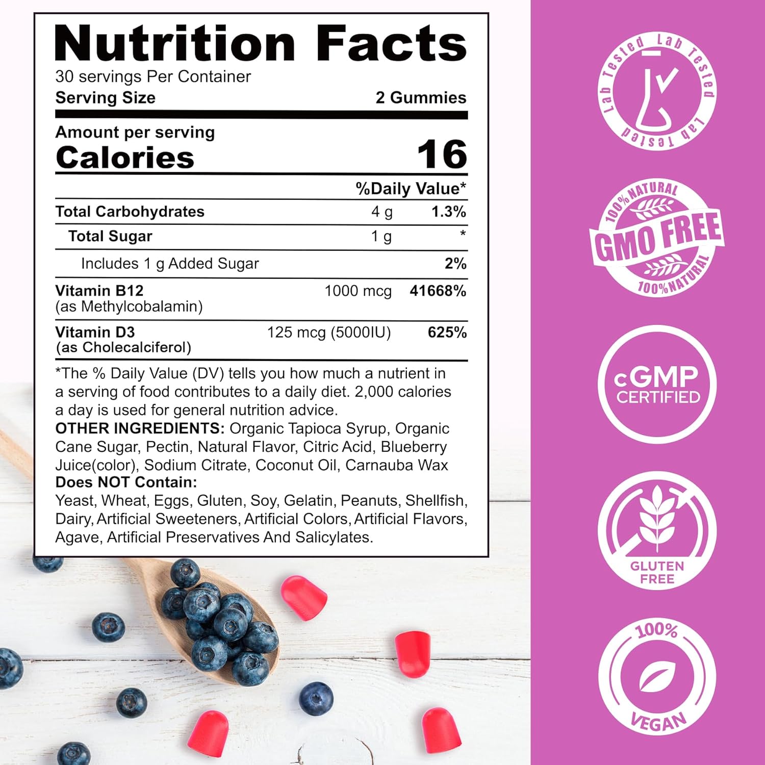 3-Pack Vegan Turmeric Curcumin Gummies with Vitamin D3 & B12 by NEVISS