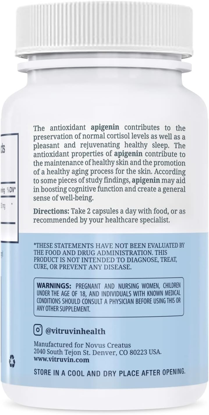 3 Pack Vitruvin Apigenin 50mg Supplements - Vegan, Non-GMO, Gluten-Free