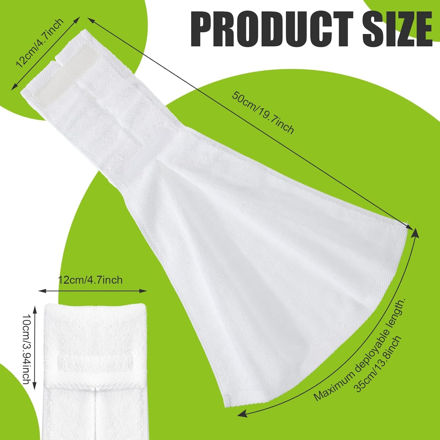 3-Piece Cotton Football Field Towel Set with Hook and Loop Fastener - Ideal for Football, Golf, Gym - White Color