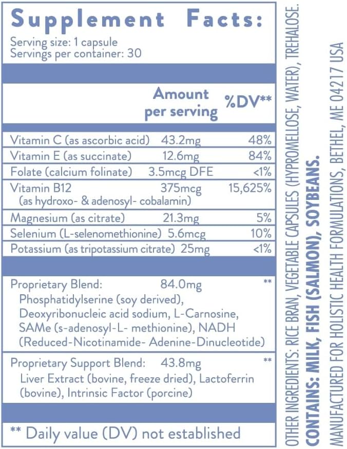 30 Capsules of Holistic Health Folinic Supplement for Overall Wellbeing