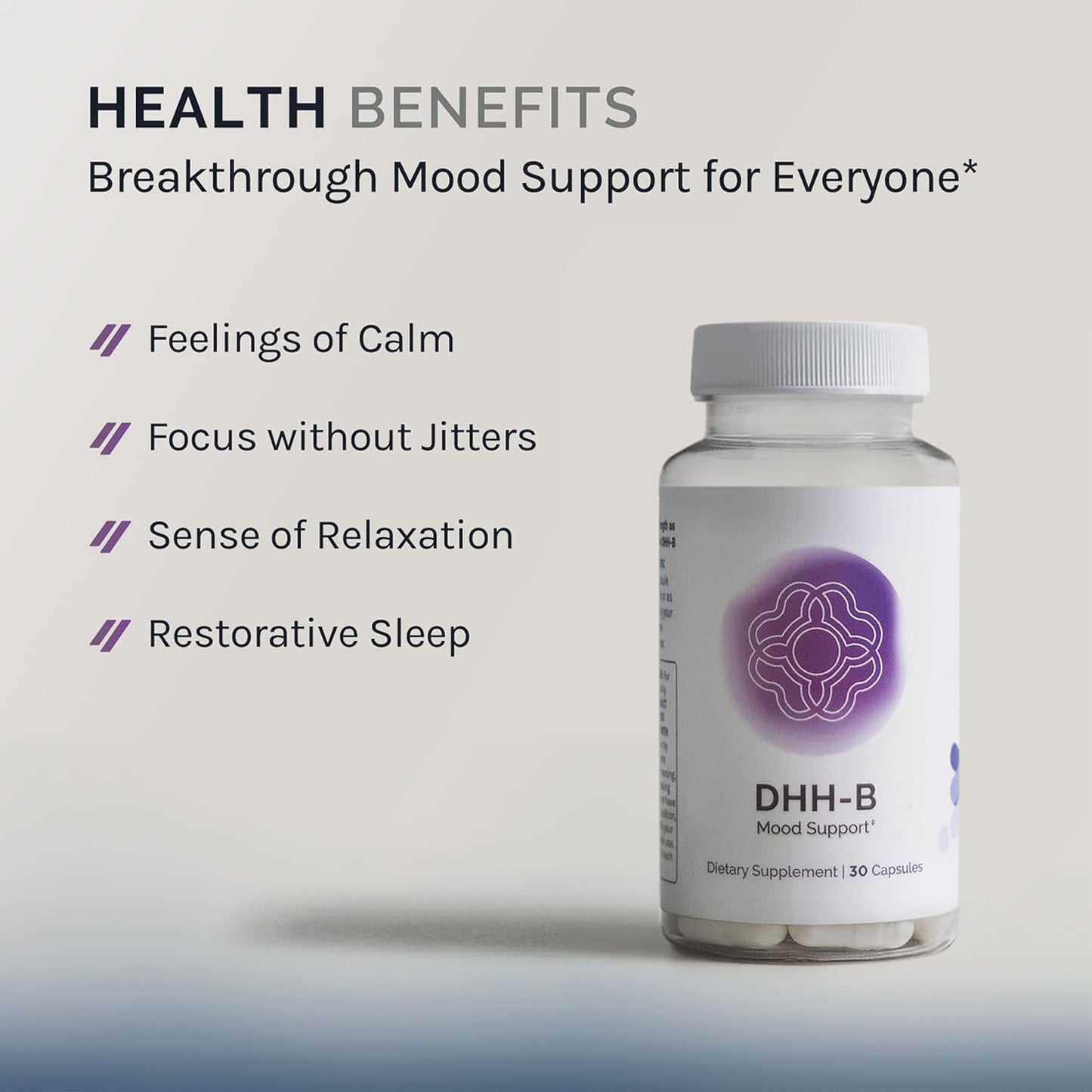 30 Capsules of InfiniWell DHH-B Mood Support Supplement with Magnolia Bark Extract for Stress Relief and Sleep Aid