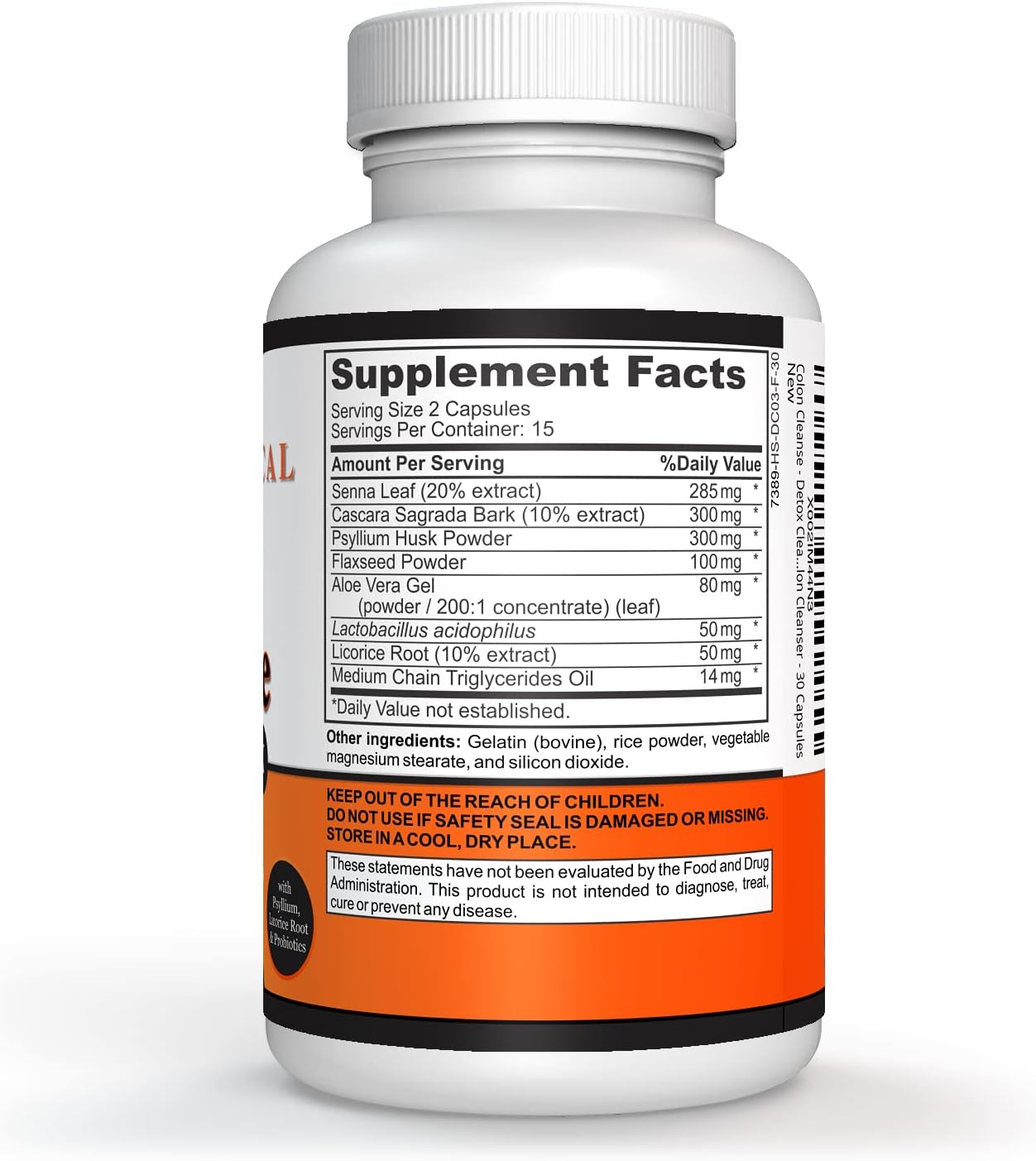 30 Capsules Sigmaceutical 1 Day Colon Detox Cleanse - Natural Bowel Cleanser & Laxative for Digestive Health - Gentle Colon Detox Formula