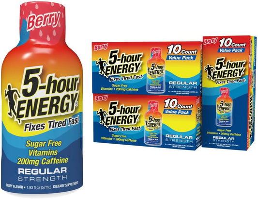30 Count Berry Flavor 5-hour ENERGY Shots - Regular Strength Formula