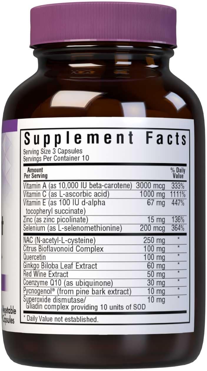 30 Count BlueBonnet Super Antioxidant Formula Vegetarian Capsules for Enhanced Health and Wellness