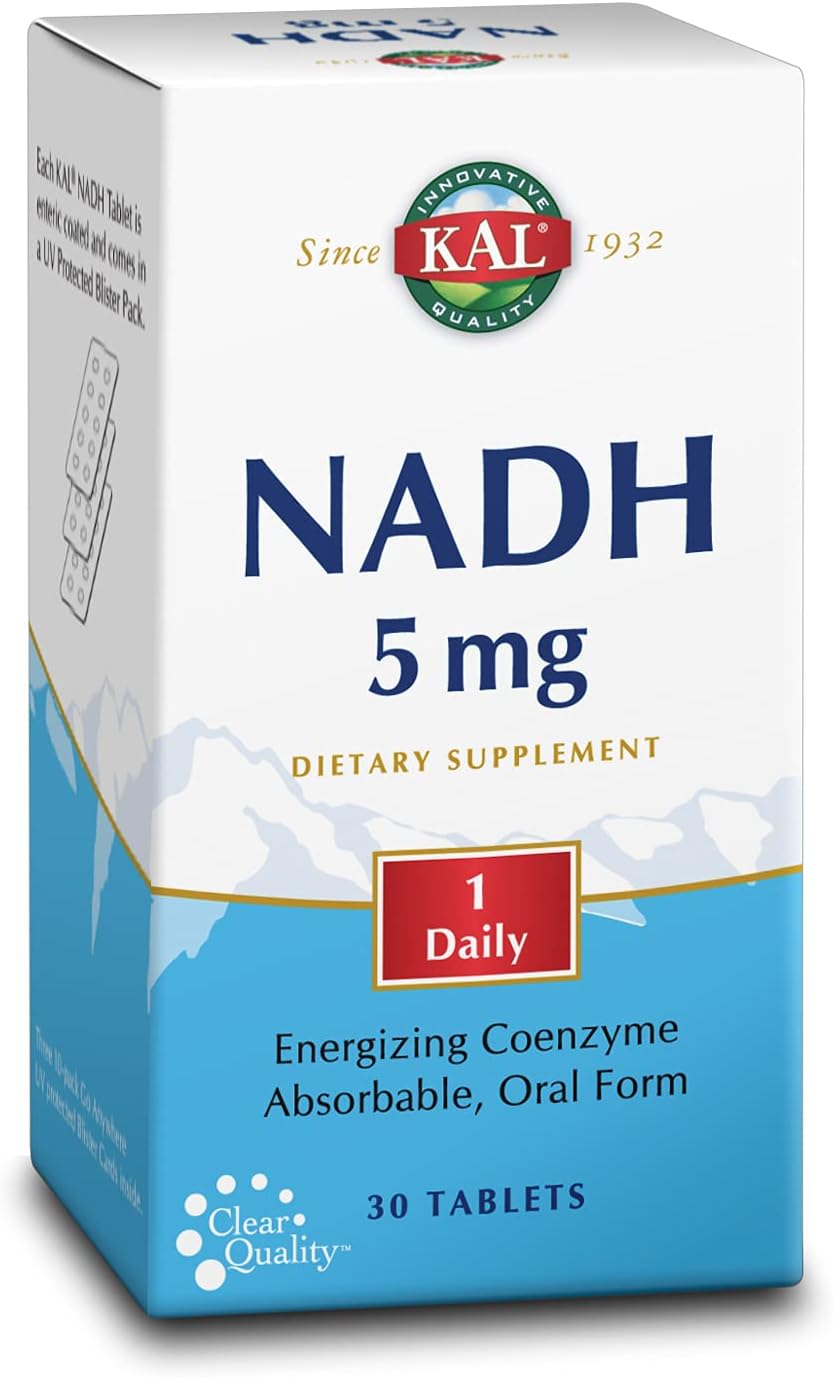 30 Count KAL 5 Mg NADH Tablets for Energy Support