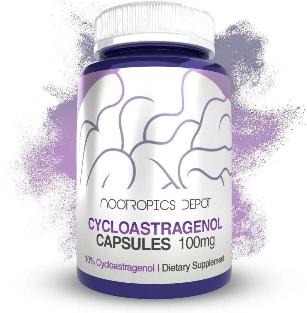 30 Count Nootropics Depot Astragalus membranaceus Capsules - 100mg Cycloastragenol 10% - Supports Cellular Health, Immune System, and Telomere Length