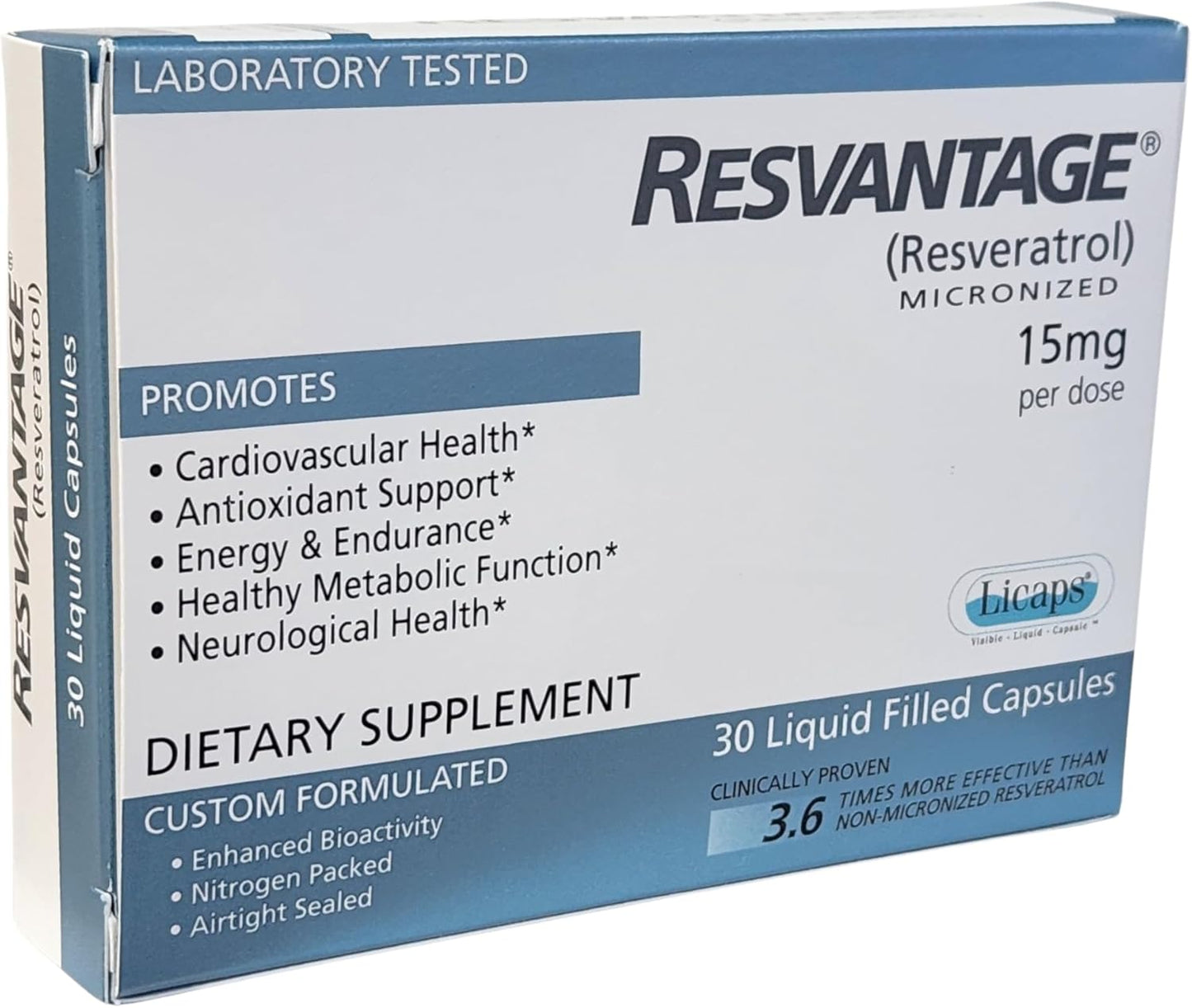 30 count Resvantage Liquid Capsules for Human Health and Wellness