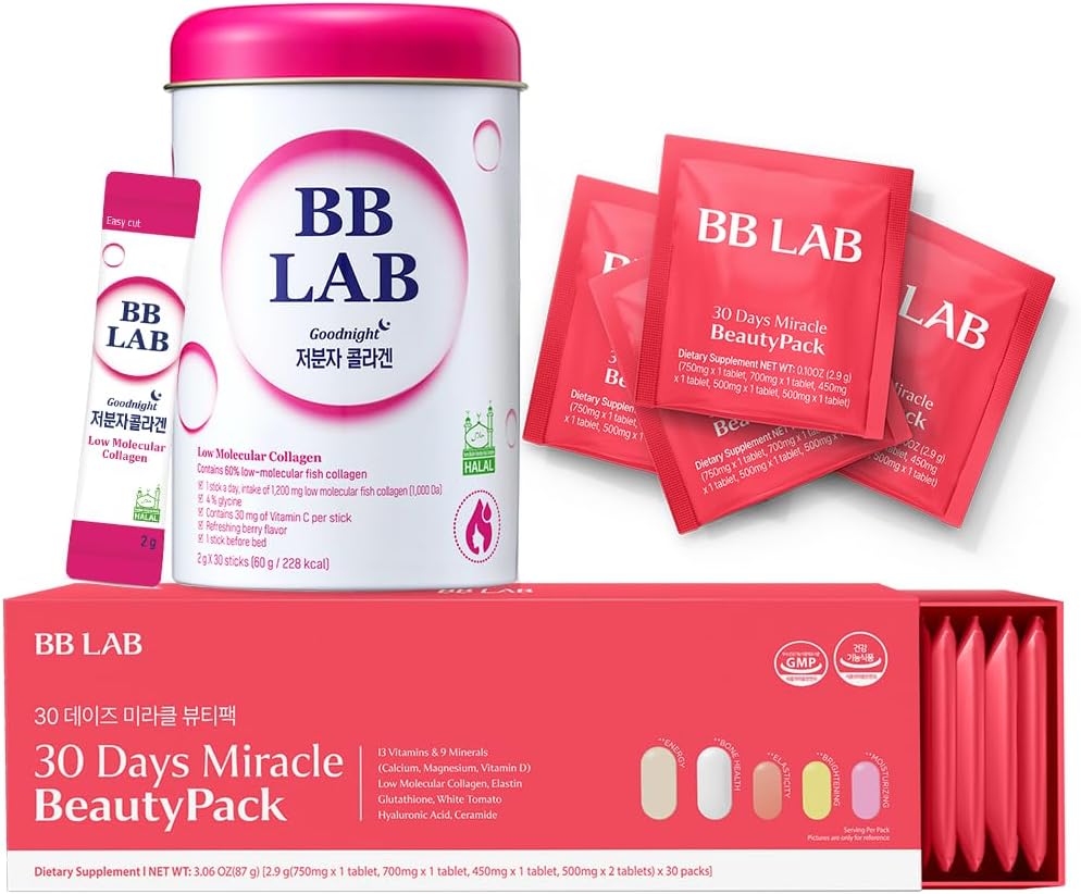 30-Day Goodnight Collagen Beauty Pack with Marine Collagen, Vitamin C, and Glutathione for Fast Absorption and Skin Elasticity