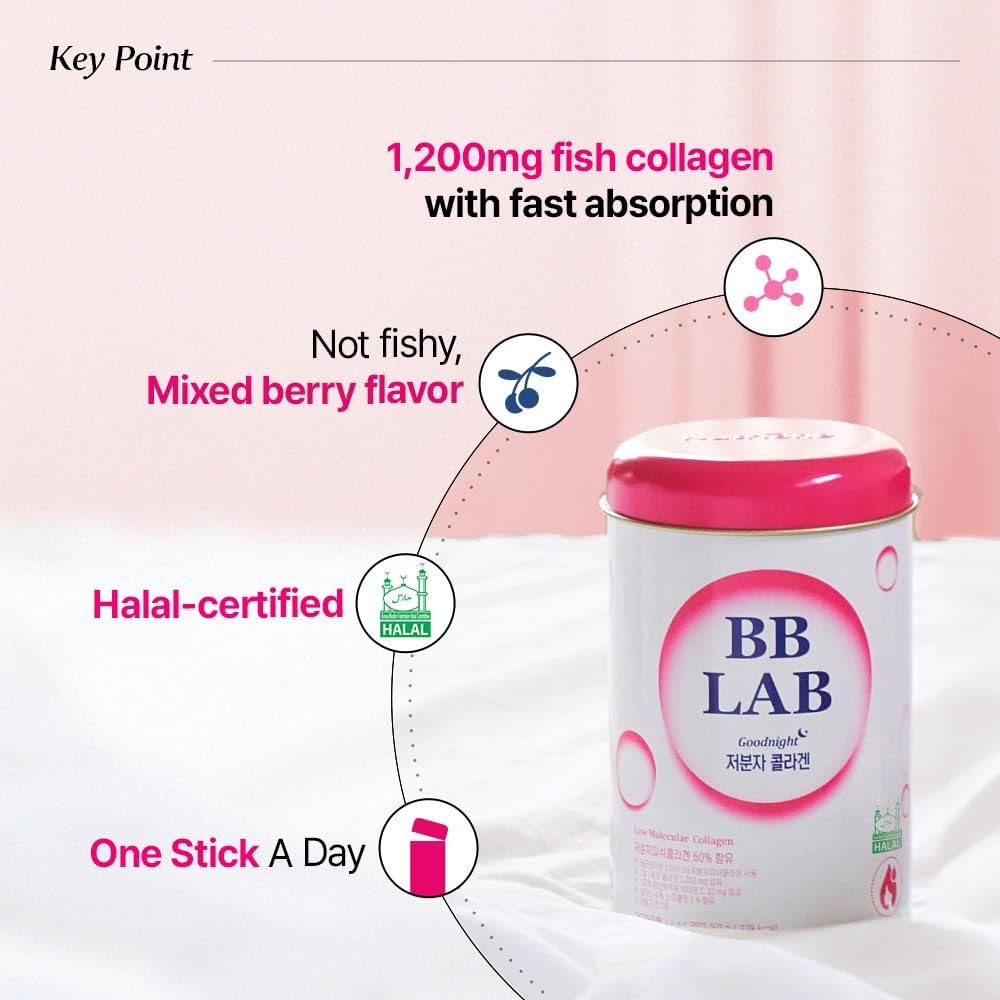 30-Day Goodnight Collagen Beauty Pack with Marine Collagen, Vitamin C, and Glutathione for Fast Absorption and Skin Elasticity