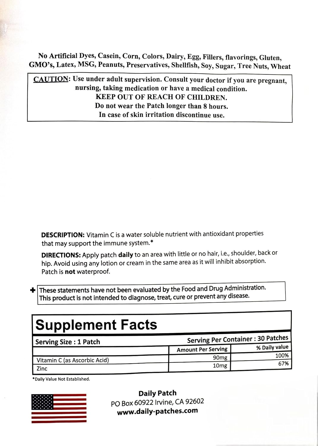 30 Day Supply of Daily Garcinia Cambogia Patches for Weight Loss