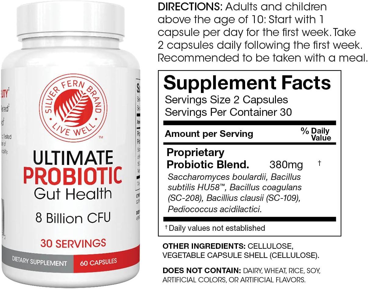 30 Day Supply of Silver Fern Gut Rehab Kit: Daily Detox & Ultimate Probiotic with Immunoglobulins & Spore Forming Probiotics