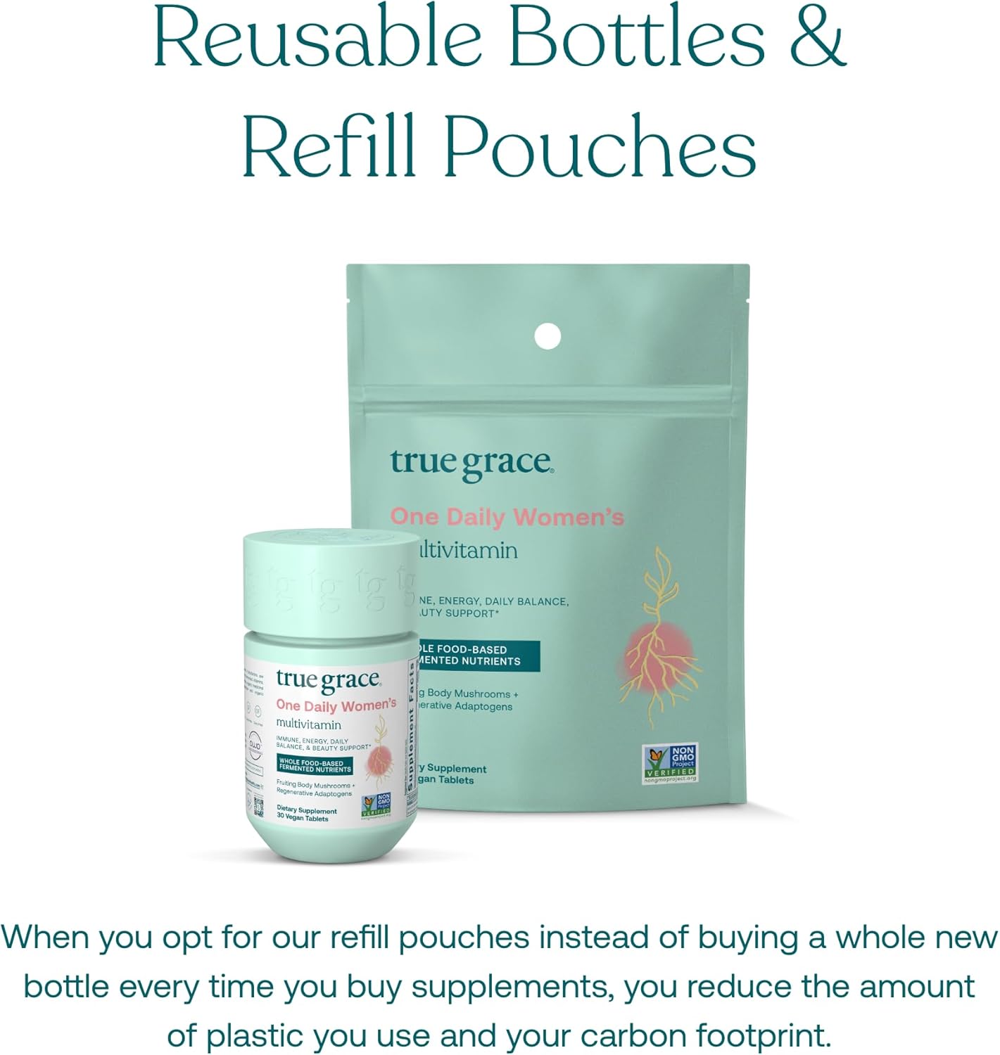 30-Day Supply of True Grace One Daily Men’s & Women’s Multivitamins - Non-GMO, Gluten Free Vegan Tablets for Daily Use