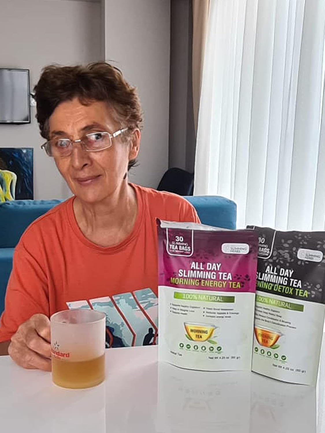 30 Days All Natural Slimming Tea Set for Slimming Formula - Daytime Energy Boost & Evening Detox Tea for Tummy Flattening