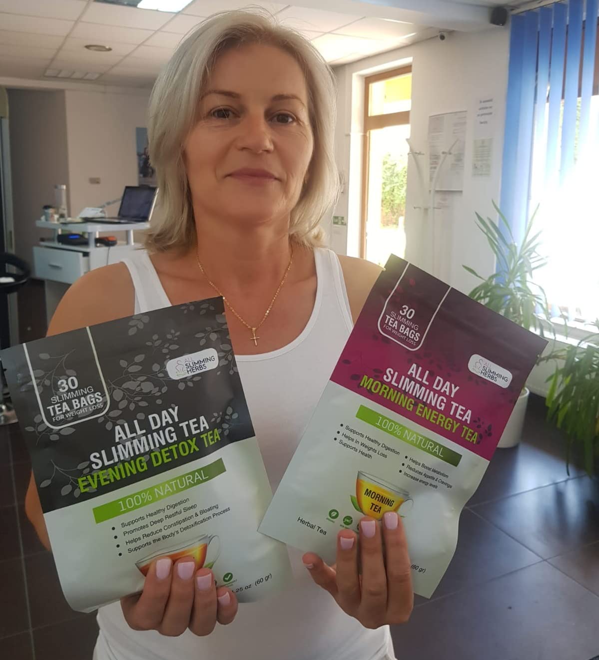 30 Days All Natural Slimming Tea Set for Slimming Formula - Daytime Energy Boost & Evening Detox Tea for Tummy Flattening