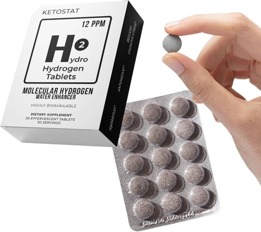30 Hydro Hydrogen Tablets for Molecular Hydrogen Water with Magnesium - Creates 12 PPM Hydrogen Drinking Water