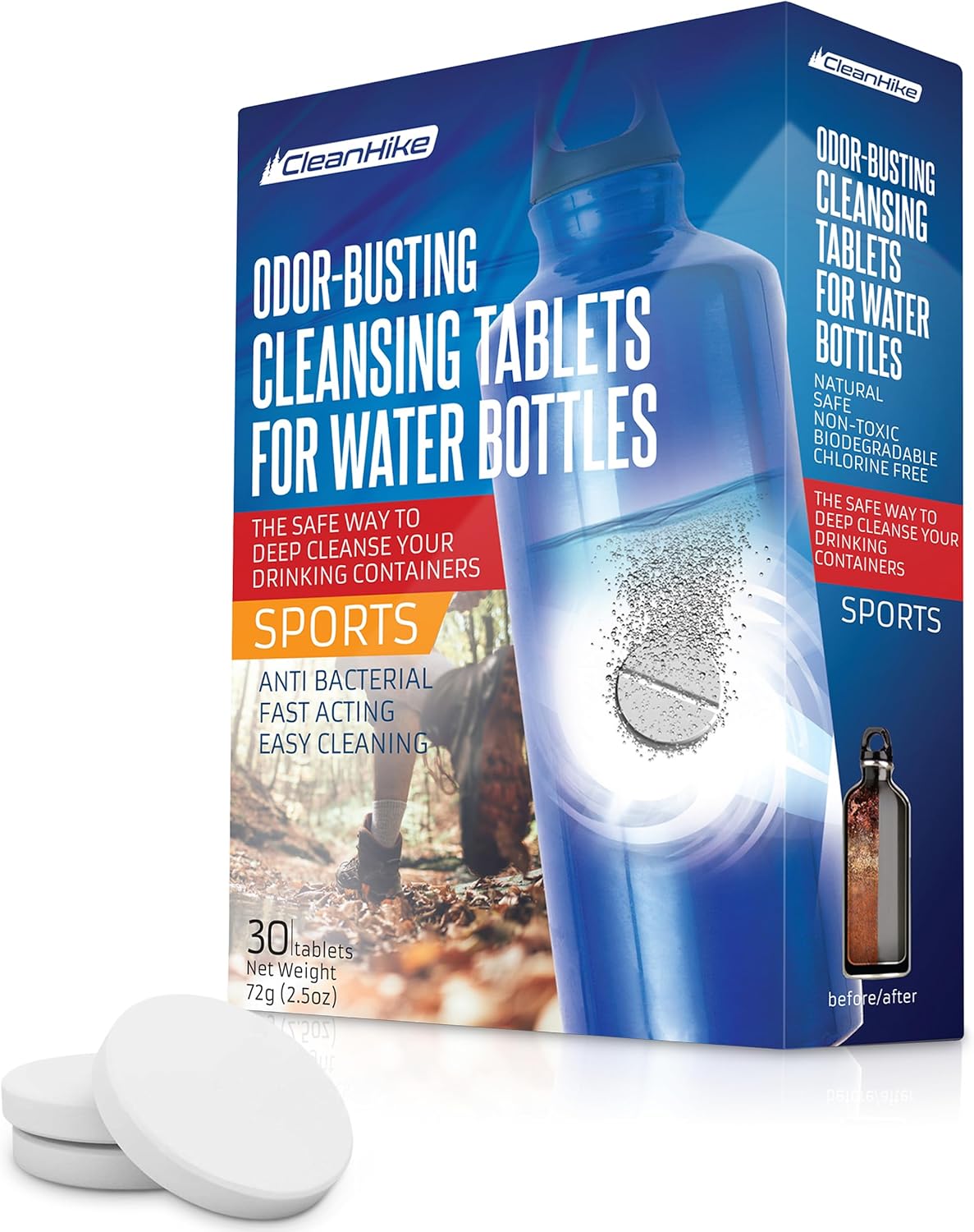 30-Pack All-Natural Cleaning Tablets for Tumblers, Water Bottles, and More
